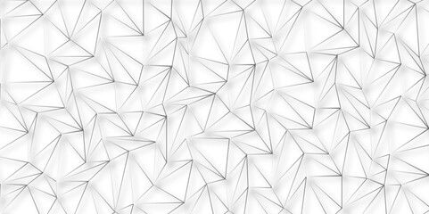 Geometric low poly graphic. Background of triangular facets. editable stroke width, grey gradient abstract triangle seamless pattern from network triangular cells, wallpaper background design.