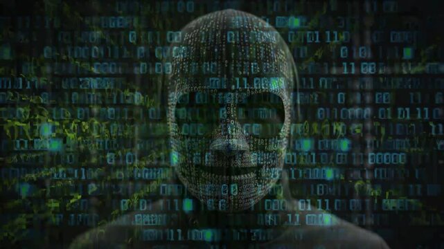 hacker with code background
