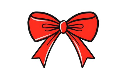 Vibrant Red Bow Ribbon Graphic for Christmas and Holiday