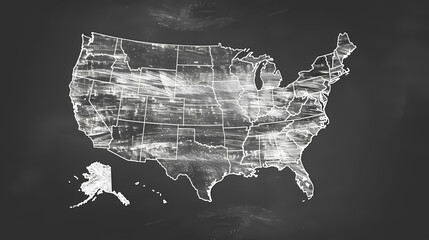 Silhouette chalk USA vector image