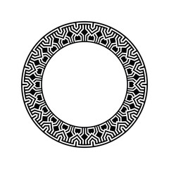 Ornamental pattern design circle frame. Ornamental Circular Knot Pattern. Border pattern design