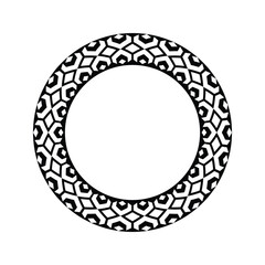 Ornamental pattern design circle frame. Ornamental Circular Knot Pattern. Border pattern design