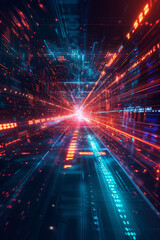 Fototapeta premium Abstract technology background with light and dark contrast for futuristic analytics and information technology.