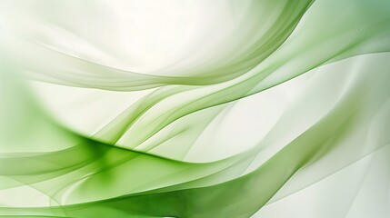 Obraz premium Abstract Green and White Flowing Leaves - Nature-Inspired Background_1