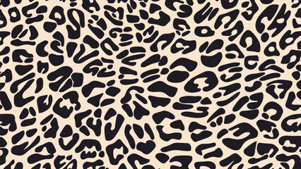 Obraz premium black and white leopard print pattern on the ground, flat illustration style, vector graphics, simple lines, minimalism, no shadows, white background, high resolution