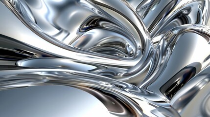 Fototapeta premium Futuristic Chrome Mural with Reflective Surface and Sleek Design