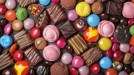 Brightly colored chocolate candies for backdrops
