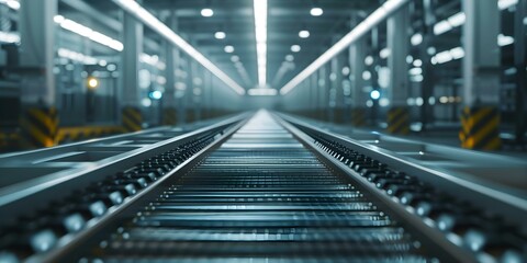 Enhanced automation in hightech factory boosts operational efficiency and productivity. Concept Factory Automation, Operational Efficiency, Productivity Boost, Technology Advancements