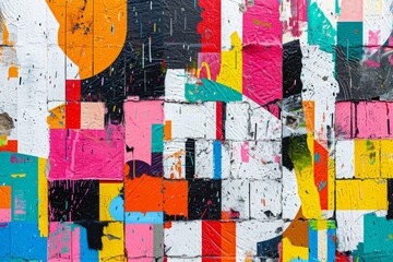 Fototapeta premium Vibrant Abstract Graffiti Wall Art for Urban Design, Poster, or Background