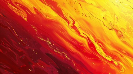Abstract wallpaper with bold brushstrokes and a crimson to yellow gradient