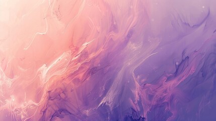 Obraz premium Abstract scene with translucent paint strokes on a lavender to peach gradient