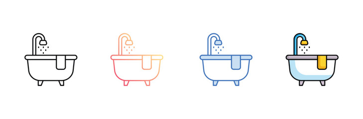 Bathtub icon design with white background stock illustration