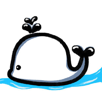 recommend clip art: Cartoon cute whale line art