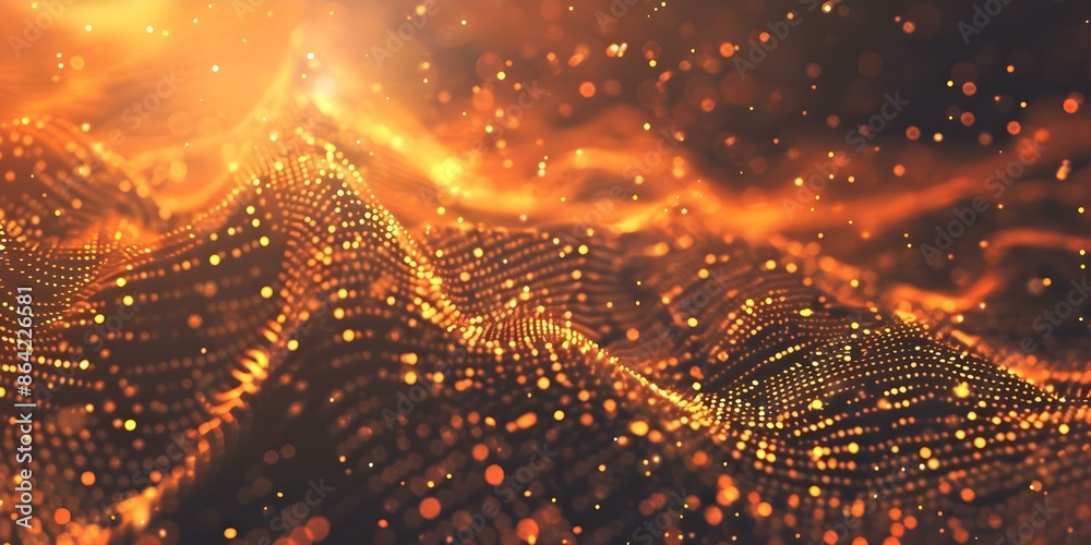 Poster abstract 3d digital background for network technology science education with copy space. concept net