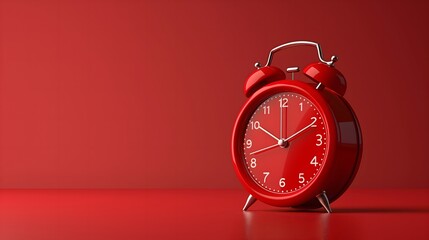 An alarm clock with a red banner indicating limited time, emphasizing urgency and the need to act quickly, set against a plain background