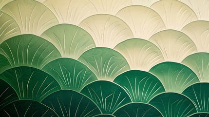 Tatami inspired patterns green and beige contrasts emerald to cream gradient wallpaper
