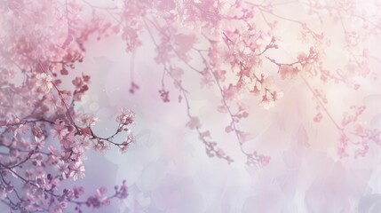 Obraz premium Abstract cherry blossoms pastel colors blush pink to pale lavender gradient background
