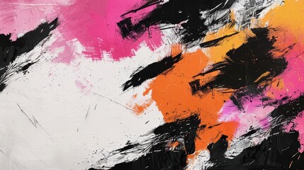 Energetic brushstrokes black ink ebony to white gradient backdrop