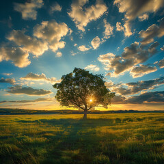 Obraz premium tree in the sunset