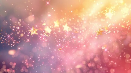 Obraz premium Glowing stars pale pink to deep magenta gradient birthday inspired wallpaper