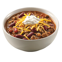 Classic american chili con carne on transparent background