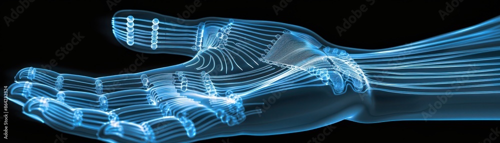Aufkleber Fingerprint pattern made of tiny, interconnected circuit lines, emphasizing digital identity and technological integration