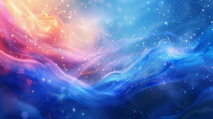 Fototapeta premium Ethereal scene with broad brushstrokes in rainbow colors and shimmering effects