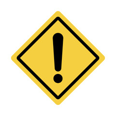 Danger warning board icon. Caution and dangerous area. Yellow sign for safety, hazard shock. Keep out caution warning and risk zone. Vector cartoon illustration