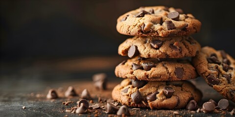 Celebrate National Chocolate Chip Day with delicious chocolate chip cookies. Concept Food, Baking, Chocolate Chip Cookies, Desserts, National Chocolate Chip Day