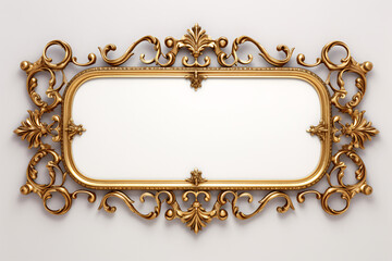 a gold frame with a white background