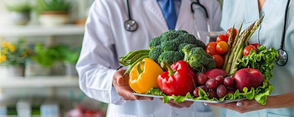 Healthy lifestyle consultation with a nutritionist in a cardiology office, preventive cardiology, diet and heart health