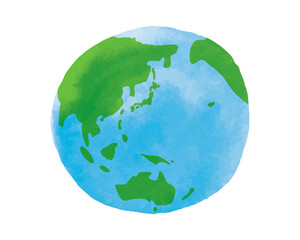 水彩　地球