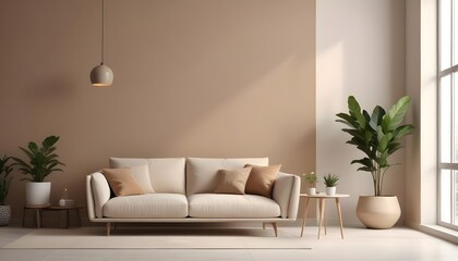 Frame mockup, ISO A paper size. Bedroom poster mockup. Modern interior design. Living room Interior mockup with house background. 3D render