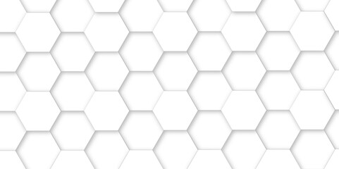 abstract seamless white hexonal swirly marble pattern background. hexagonal geometric hexagon print texture background banner panorama. shadow illustration. Hexagon shelf for mock up of copy space.