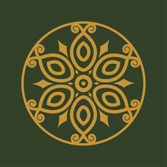 Background pattern with ethnic floral ornament