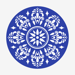 Background pattern with ethnic floral ornament