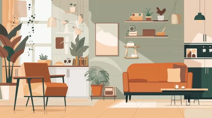 Cozy Home Comfort Zone Infographic with Tips on Lighting, Furniture, Decor Elements for Comfortable Living
