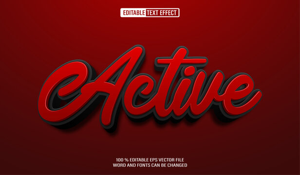 Editable 3d text style effect - Active effect Template