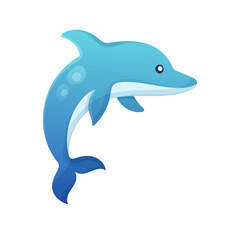 Obraz premium Dolphin funny vector icon image