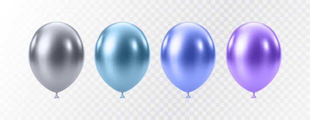 Luxury realistic balloons. 3D glossy helium balloons