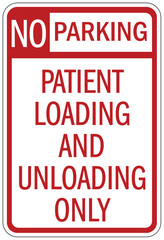 Patient parking sign