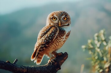 Owl in modern analog photography style