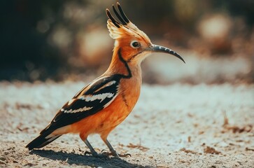 Hoopoe in modern analog photography style