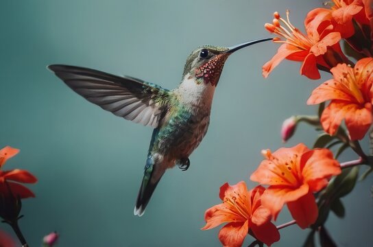 Humminbird in modern analog photography style