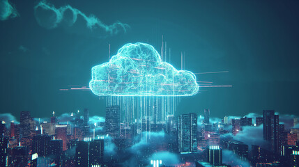 A_futuristic_scene_showcasing_cloud_technology_2f68d5d0-13a1-45f2-91d9-00998a78df2d2
