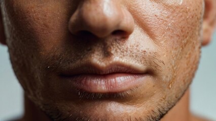 Obraz premium close up lower part of man's face