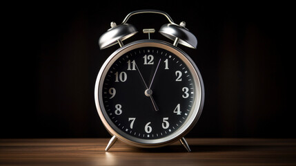 Alarm Clock on Wooden Table