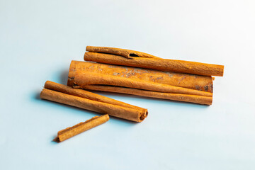 cinnamon sticks on a white background. 