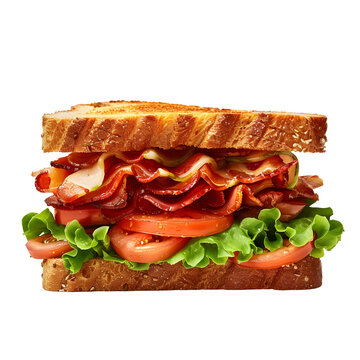 Classic blt sandwich isolated on transparent background