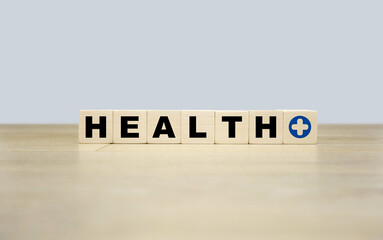 Health word written on wooden blocks. Health text for your desing, concept.